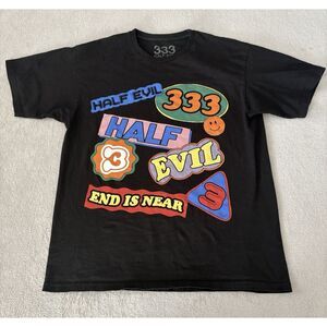 Half-Evil 333 Adults Large Stamp Tee Black‎